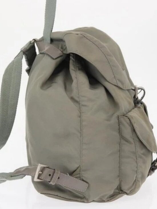 PRADA Backpack Nylon Gray Silver Auth 165573 main image 5